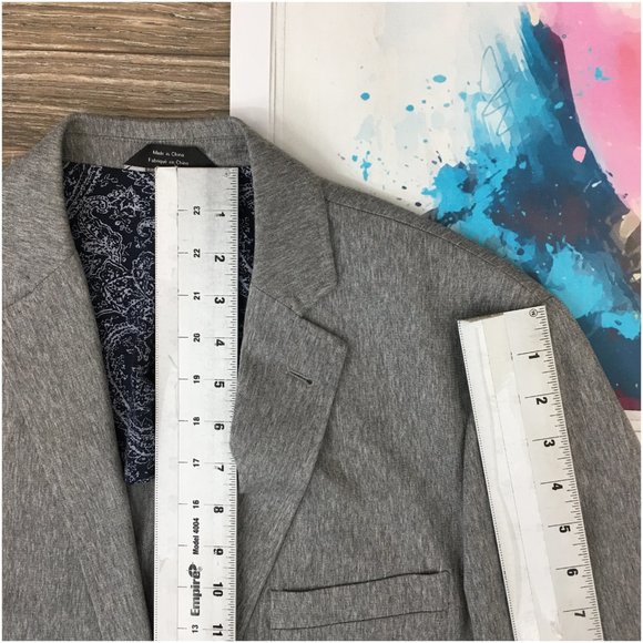 Saks Fifth‎ Mens Blazer Sport Coat Two Button Jacket Cotton 40 Slim Casual Suits - Picture 12 of 13